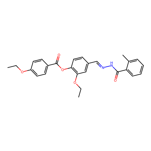 2-Ethoxy-4-(2-(2-methylbenzoyl)carbohydrazonoyl)phenyl 4-ethoxybenzoate structure