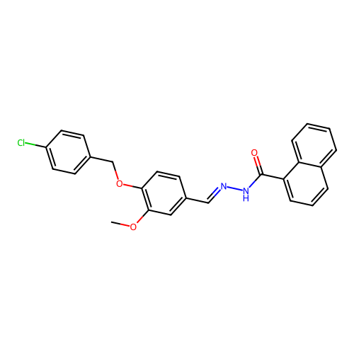 N'-(4-((4-Chlorobenzyl)oxy)-3-methoxybenzylidene)-1-naphthohydrazide structure