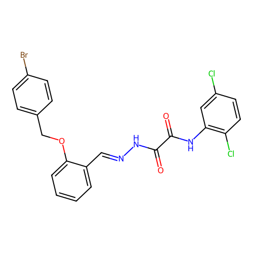 2-(2-(2-((4-BR-Benzyl)oxy)benzylidene)hydrazino)-N-(2,5-DI-CL-PH)-2-oxoacetamide structure