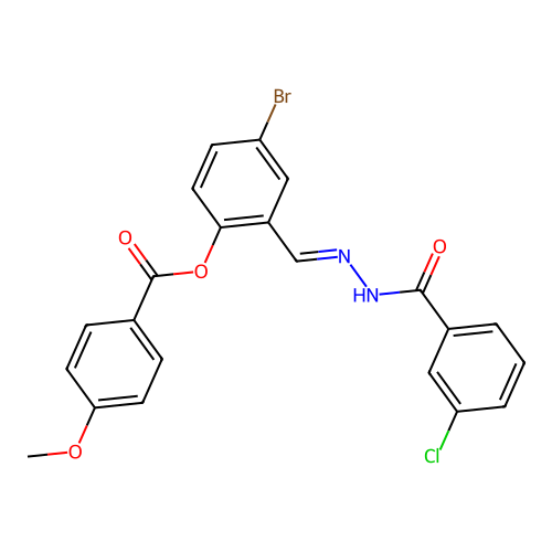 4-Bromo-2-(2-(3-chlorobenzoyl)carbohydrazonoyl)phenyl 4-methoxybenzoate structure