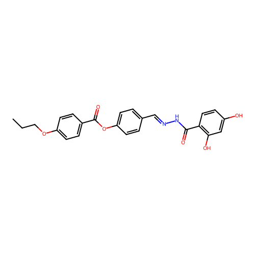 4-(2-(2,4-Dihydroxybenzoyl)carbohydrazonoyl)phenyl 4-propoxybenzoate structure