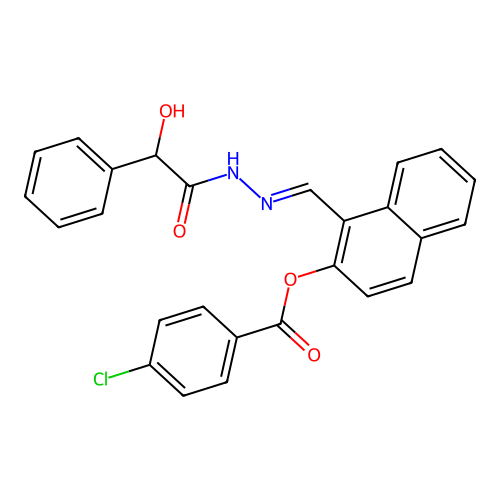 1-(2-(Hydroxy(phenyl)acetyl)carbohydrazonoyl)-2-naphthyl 4-chlorobenzoate structure