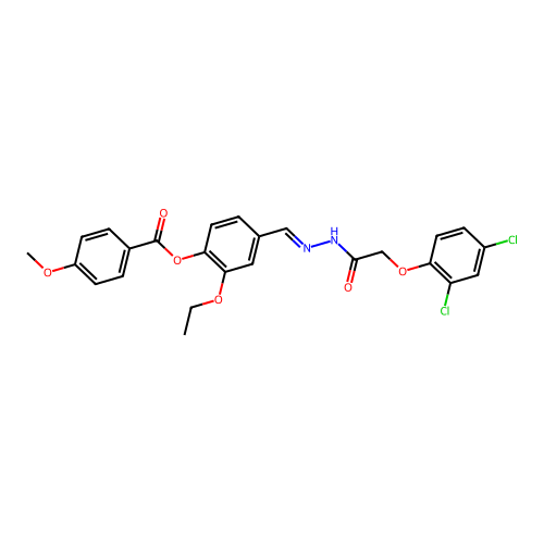 4-(2-((2,4-Dichlorophenoxy)AC)carbohydrazonoyl)-2-ethoxyphenyl 4-methoxybenzoate structure