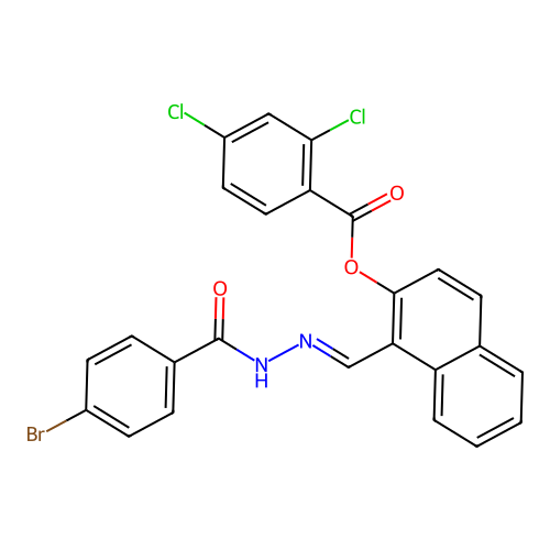 1-(2-(4-Bromobenzoyl)carbohydrazonoyl)-2-naphthyl 2,4-dichlorobenzoate structure
