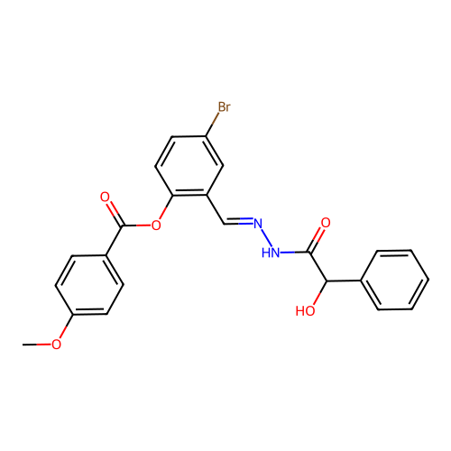 4-Bromo-2-(2-(hydroxy(phenyl)acetyl)carbohydrazonoyl)phenyl 4-methoxybenzoate structure