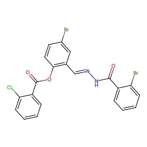 4-Bromo-2-(2-(2-bromobenzoyl)carbohydrazonoyl)phenyl 2-chlorobenzoate structure