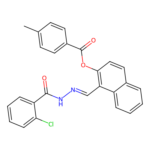 1-(2-(2-Chlorobenzoyl)carbohydrazonoyl)-2-naphthyl 4-methylbenzoate structure