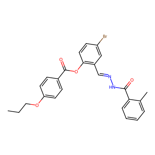4-Bromo-2-(2-(2-methylbenzoyl)carbohydrazonoyl)phenyl 4-propoxybenzoate structure