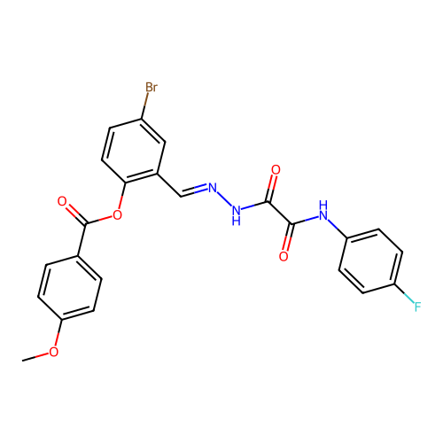 4-BR-2-(2-((4-Fluoroanilino)(oxo)AC)carbohydrazonoyl)phenyl 4-methoxybenzoate structure