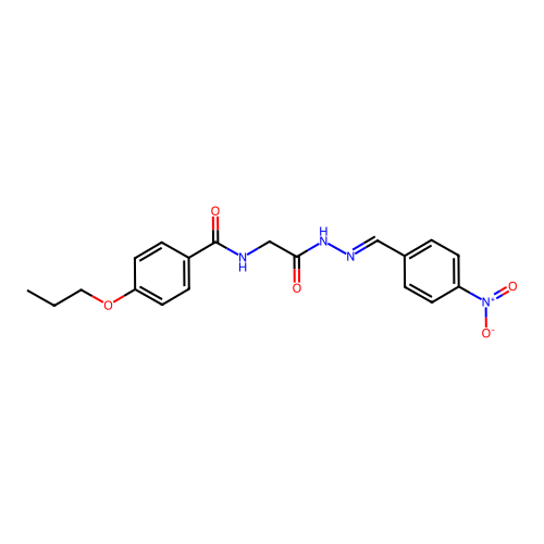 N-(2-(2-(4-Nitrobenzylidene)hydrazino)-2-oxoethyl)-4-propoxybenzamide structure