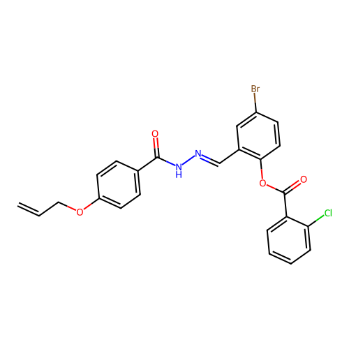 2-(2-(4-(Allyloxy)benzoyl)carbohydrazonoyl)-4-bromophenyl 2-chlorobenzoate structure