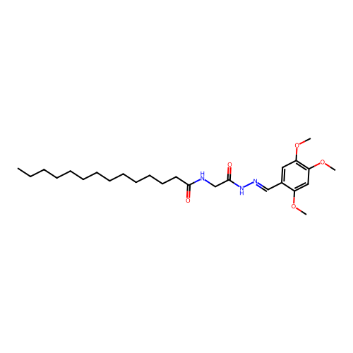 N-(2-Oxo-2-(2-(2,4,5-trimethoxybenzylidene)hydrazino)ethyl)tetradecanamide structure