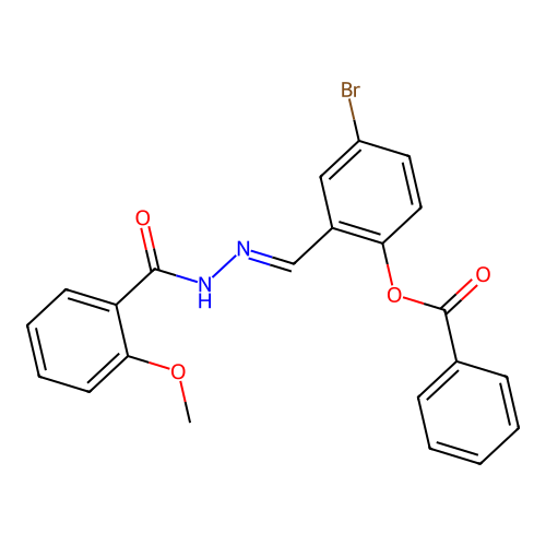 [4-Bromo-2-[[(2-methoxybenzoyl)hydrazinylidene]methyl]phenyl] benzoate structure