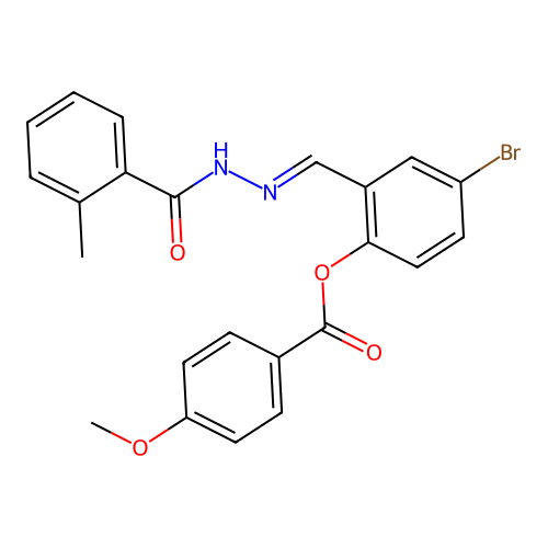 4-bromo-2-{(E)-[(2-methylbenzoyl)hydrazono]methyl}phenyl 4-methoxybenzoate structure