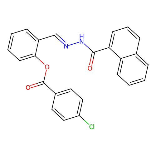 [2-[(Naphthalene-1-carbonylhydrazinylidene)methyl]phenyl] 4-chlorobenzoate structure