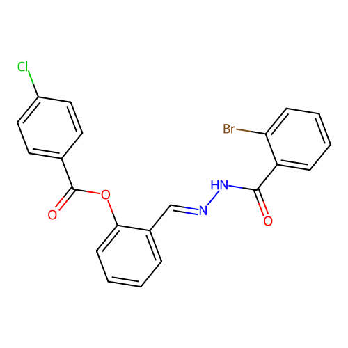 [2-[[(2-Bromobenzoyl)hydrazinylidene]methyl]phenyl] 4-chlorobenzoate structure