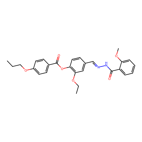 2-ethoxy-4-{(E)-[(2-methoxybenzoyl)hydrazono]methyl}phenyl 4-propoxybenzoate structure