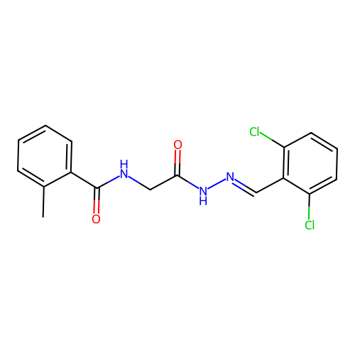 N-(2-(2-(2,6-Dichlorobenzylidene)hydrazino)-2-oxoethyl)-2-methylbenzamide structure