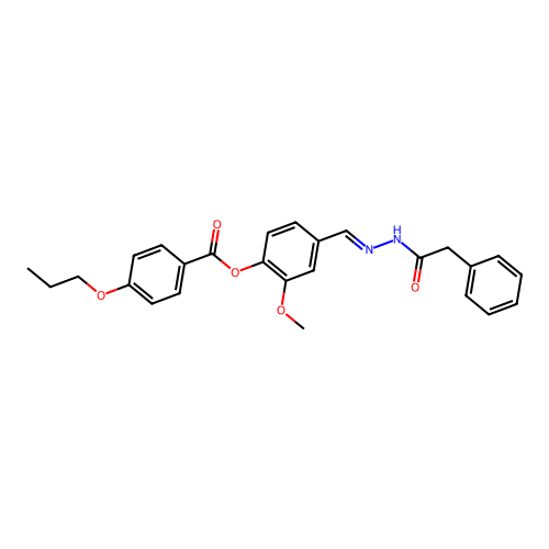2-Methoxy-4-(2-(phenylacetyl)carbohydrazonoyl)phenyl 4-propoxybenzoate structure