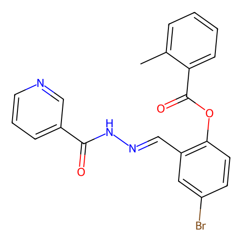 4-Bromo-2-(2-(3-pyridinylcarbonyl)carbohydrazonoyl)phenyl 2-methylbenzoate structure