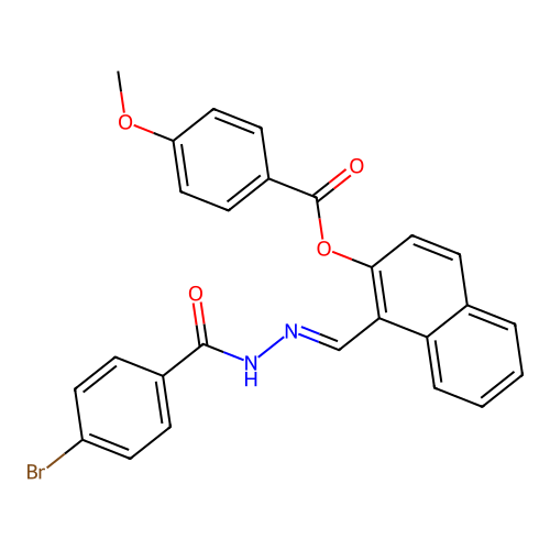 1-(2-(4-Bromobenzoyl)carbohydrazonoyl)-2-naphthyl 4-methoxybenzoate structure