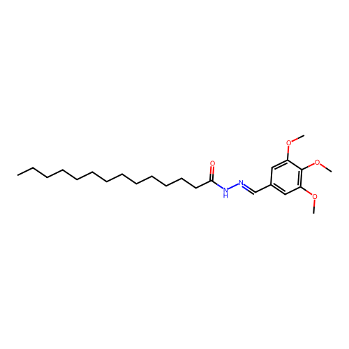 N-[(3,4,5-trimethoxyphenyl)methylideneamino]tetradecanamide structure