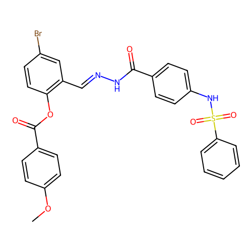 4-BR-2-(2-(4-((Phenylsulfonyl)amino)benzoyl)carbohydrazonoyl)PH 4-meo-benzoate structure