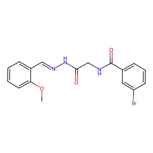 3-Bromo-N-(2-(2-(2-methoxybenzylidene)hydrazino)-2-oxoethyl)benzamide structure