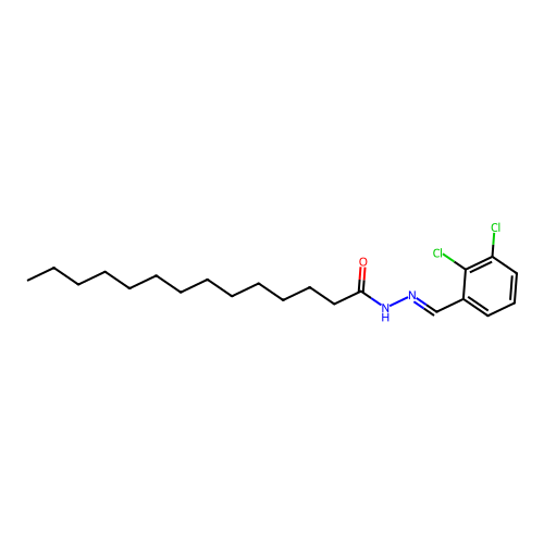 N-[(2,3-dichlorophenyl)methylideneamino]tetradecanamide structure
