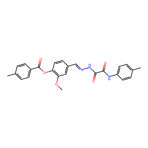 2-Methoxy-4-(2-(oxo(4-toluidino)acetyl)carbohydrazonoyl)phenyl 4-methylbenzoate structure