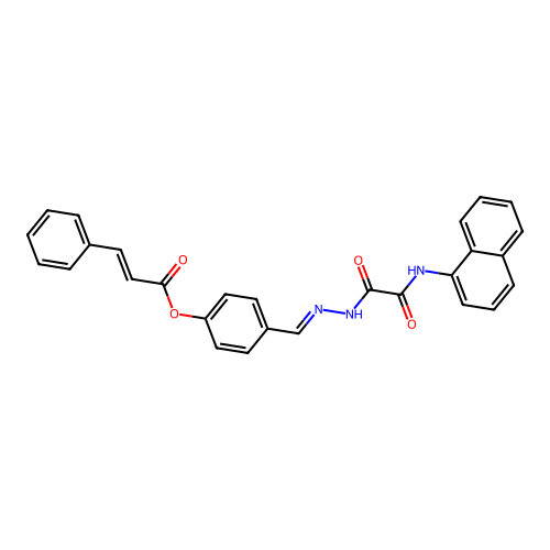 4-(2-((1-Naphthylamino)(oxo)acetyl)carbohydrazonoyl)phenyl 3-phenylacrylate structure