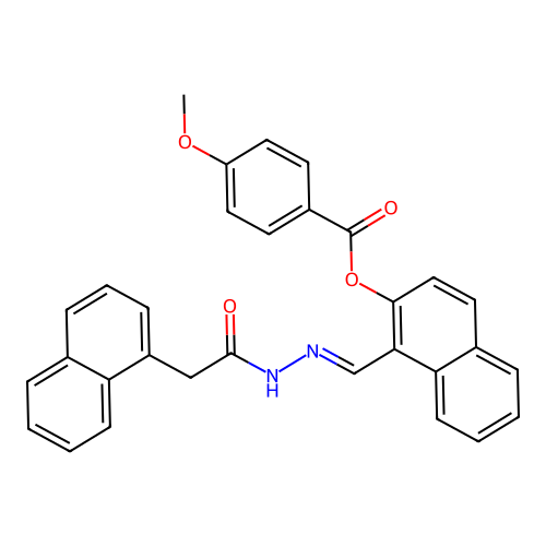 1-(2-(1-Naphthylacetyl)carbohydrazonoyl)-2-naphthyl 4-methoxybenzoate structure