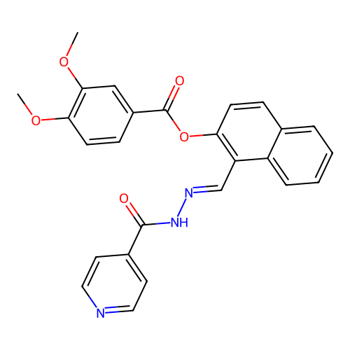 1-(2-Isonicotinoylcarbohydrazonoyl)-2-naphthyl 3,4-dimethoxybenzoate structure