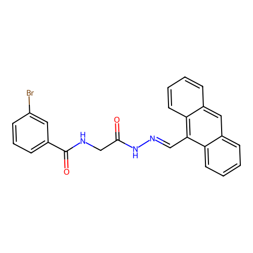 N-(2-(2-(9-Anthrylmethylene)hydrazino)-2-oxoethyl)-3-bromobenzamide structure