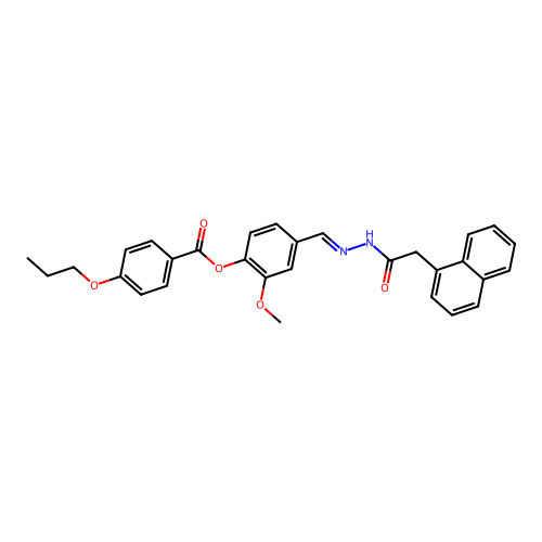 2-Methoxy-4-(2-(1-naphthylacetyl)carbohydrazonoyl)phenyl 4-propoxybenzoate structure