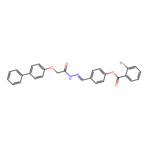 4-(2-(((1,1'-Biphenyl)-4-yloxy)acetyl)carbohydrazonoyl)phenyl 2-bromobenzoate structure