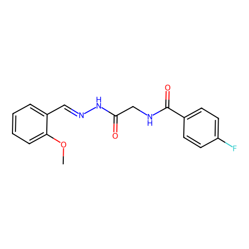 4-Fluoro-N-(2-(2-(2-methoxybenzylidene)hydrazino)-2-oxoethyl)benzamide structure