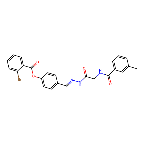4-(2-(((3-Methylbenzoyl)amino)acetyl)carbohydrazonoyl)phenyl 2-bromobenzoate structure