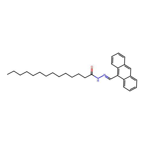 N-(anthracen-9-ylmethylideneamino)tetradecanamide structure