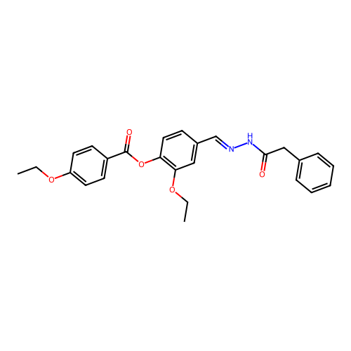 2-Ethoxy-4-(2-(phenylacetyl)carbohydrazonoyl)phenyl 4-ethoxybenzoate structure