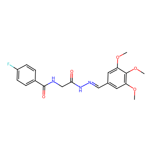 4-Fluoro-N-(2-oxo-2-(2-(3,4,5-trimethoxybenzylidene)hydrazino)ethyl)benzamide structure