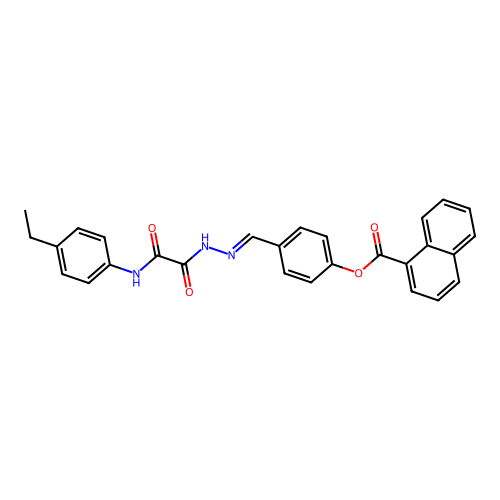 4-(2-((4-Ethylanilino)(oxo)acetyl)carbohydrazonoyl)phenyl 1-naphthoate structure