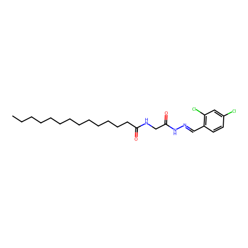 N-(2-(2-(2,4-Dichlorobenzylidene)hydrazino)-2-oxoethyl)tetradecanamide structure
