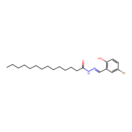 N-[(5-bromo-2-hydroxyphenyl)methylideneamino]tetradecanamide structure