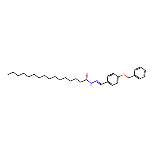 N-[(4-phenylmethoxyphenyl)methylideneamino]hexadecanamide structure