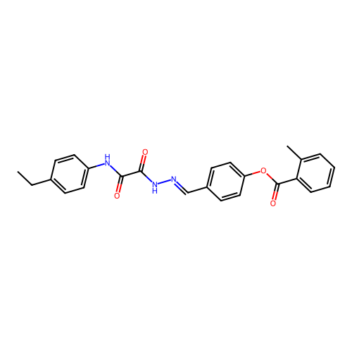4-(2-((4-Ethylanilino)(oxo)acetyl)carbohydrazonoyl)phenyl 2-methylbenzoate structure