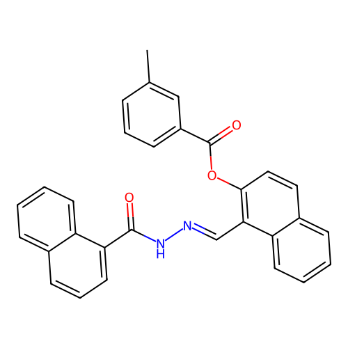 [1-[(naphthalene-1-carbonylhydrazinylidene)methyl]naphthalen-2-yl] 3-methylbenzoate structure