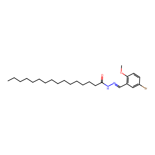 N-[(5-bromo-2-methoxyphenyl)methylideneamino]hexadecanamide structure