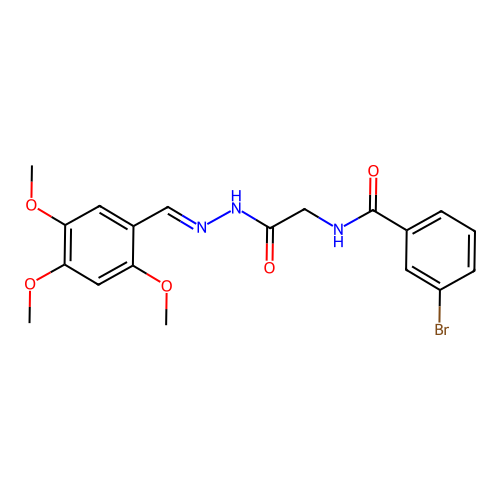 3-bromo-N-[[(2,4,5-trimethoxyphenyl)methylideneamino]carbamoylmethyl]benzamide structure