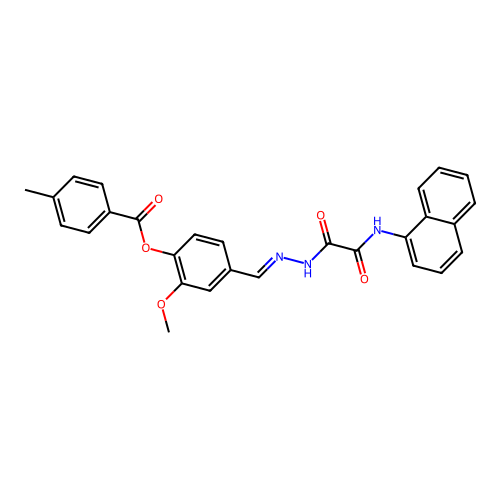 2-Meo-4-(2-((1-naphthylamino)(oxo)AC)carbohydrazonoyl)phenyl 4-methylbenzoate structure